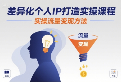 差异化个人IP打造实操课程,实操流量变现方法_天恒副业网