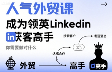 人气外贸课-成为领英Linkedin获客高手,你需要做对什么_天恒副业网