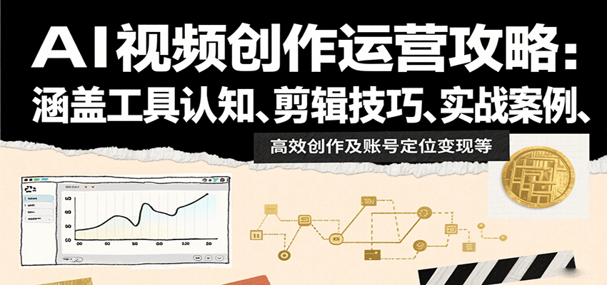 AI视频创作运营攻略：涵盖工具认知、剪辑技巧、实战案例、高效创作及账号定位变现等_天恒副业网