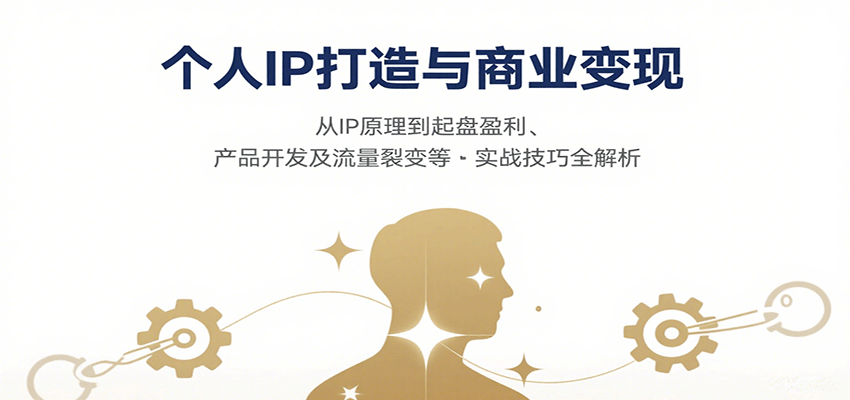 个人IP打造与商业变现，从IP原理到起盘盈利、产品开发及流量裂变等实战技巧全解析_天恒副业网