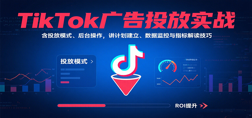 TikTok广告投放实战，含投放模式、后台操作，讲计划建立、数据监控与指标解读技巧_天恒副业网