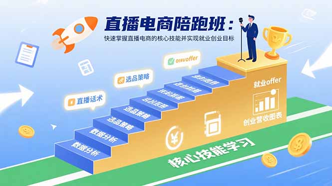 直播电商陪跑班:快速掌握直播电商的核心技能并实现就业/创业目标_天恒副业网