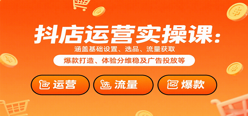 抖店运营实操课:涵盖基础设置、选品、流量获取、爆款打造、体验分维稳及广告投放等_天恒副业网