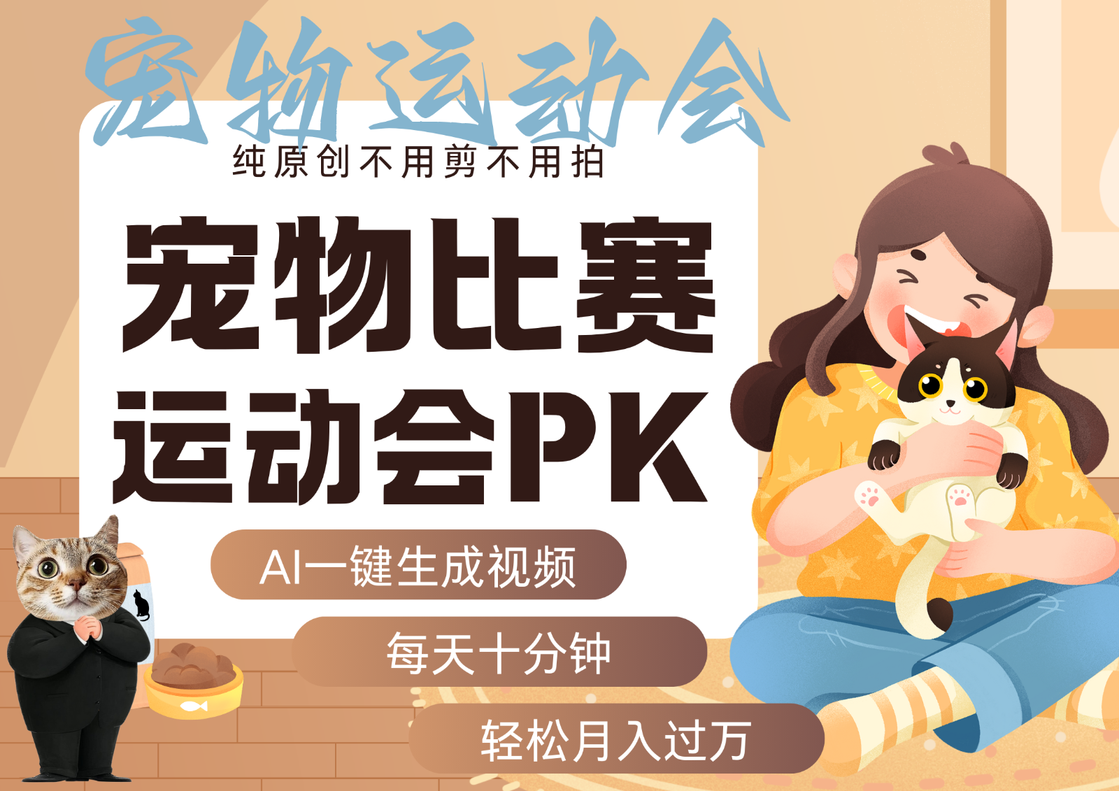 AI萌宠运动员跳水射击篮球足球比赛每天十分钟附详细提示词文案库代替做…_天恒副业网