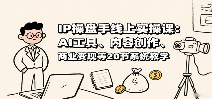IP操盘手线上实操课:AI工具、内容创作、商业变现等20节系统教学_天恒副业网