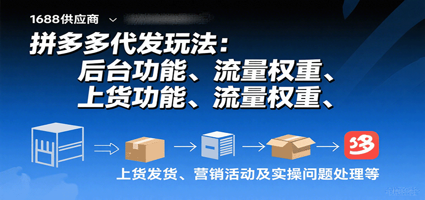 拼多多代发玩法：后台功能、流量权重、上货发货、营销活动及实操问题处理等_天恒副业网