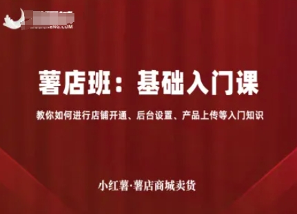 小红薯薯店商城卖货，基础入门课，教你如何进行店铺开通、后台设置、产品上传等入门知识_天恒副业网