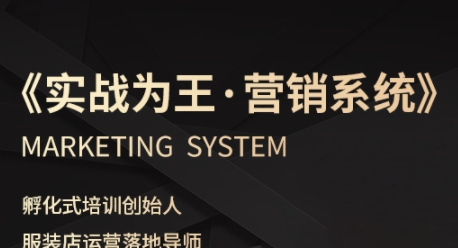 服装老板必修课《实战为王-营销系统》实现业绩被动式增长_天恒副业网