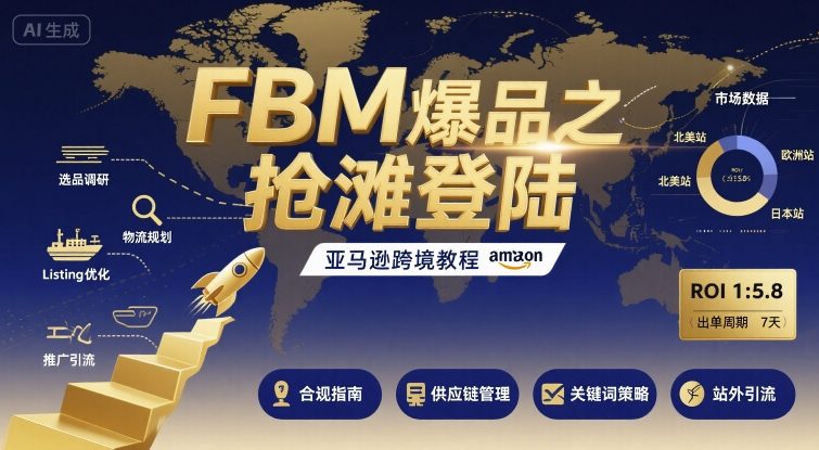 FBM爆品之抢滩登陆-亚马逊跨境教程_天恒副业网