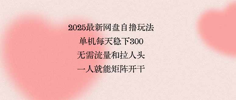 (15831期)2025最新网盘自撸玩法,单机每天稳下3张,无需流量和拉人头,一个人就…_天恒副业网