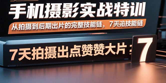 手机摄影实战特训,从拍摄到后期出片的完整技能链,7天拍出点赞大片_天恒副业网