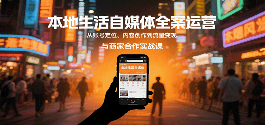 本地生活自媒体全案运营，从账号定位、内容创作到流量变现与商家合作实战课_天恒副业网