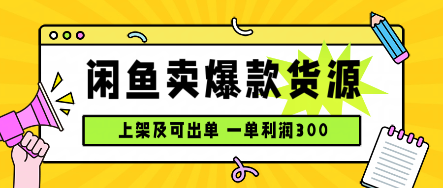 (15977期)闲鱼卖爆款货源,每天利润1000,上架即出单_天恒副业网
