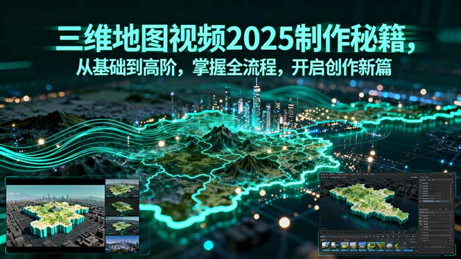 三维地图视频2025制作秘籍,从基础到高阶,掌握全流程,开启创作新篇_天恒副业网