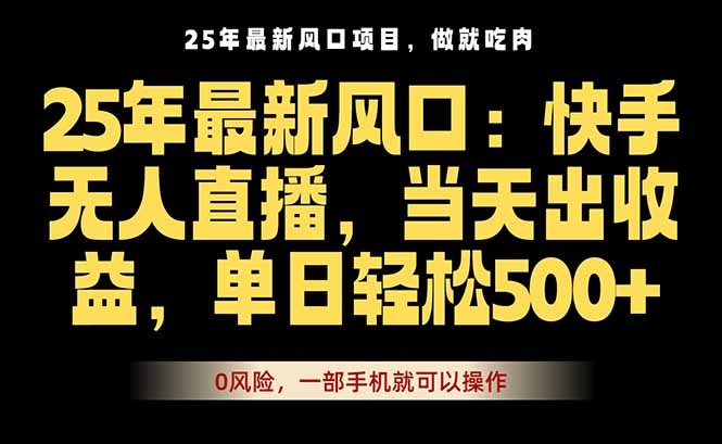 (16007期)25年最新无人直播玩法,当天秒出单,一部手机就可操作_天恒副业网