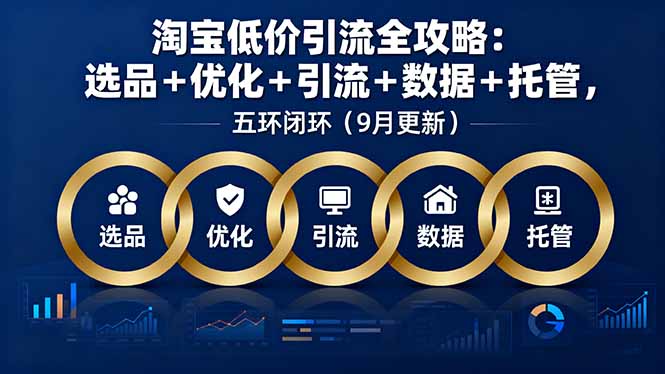 （16009期）淘宝低价引流全攻略：选品＋优化＋引流＋数据＋托管，五环闭环（9月更新）_天恒副业网