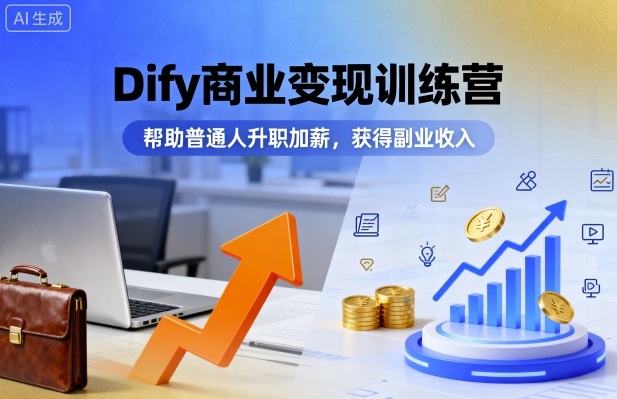 Dify商业变现训练营，帮助普通人升职加薪，获得副业收入_天恒副业网
