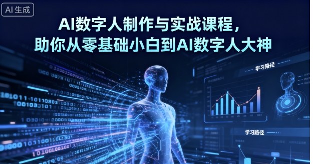 AI数字人制作与实战课程，助你从零基础小白到AI数字人大神_天恒副业网