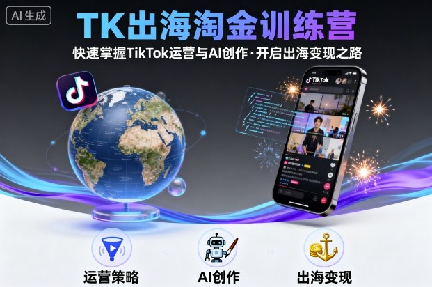 TK出海淘金训练营，助你快速掌握TikTok运营与AI创作，开启出海变现之路_天恒副业网