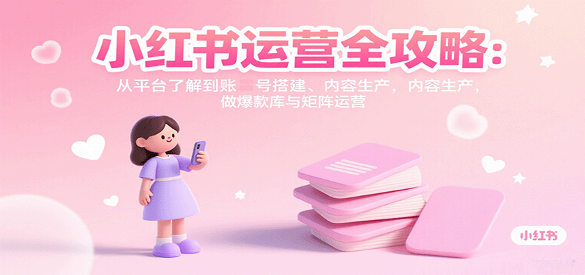 小红书运营全攻略：从平台了解到账号搭建、内容生产，做爆款库与矩阵运营_天恒副业网