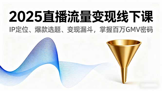（16062期）2025直播流量变现线下课，IP定位、爆款选题、变现漏斗，掌握百万GMV密码_天恒副业网