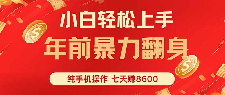 (16080期)七天狂赚8600,小白纯手机操作,日入1000+_天恒副业网