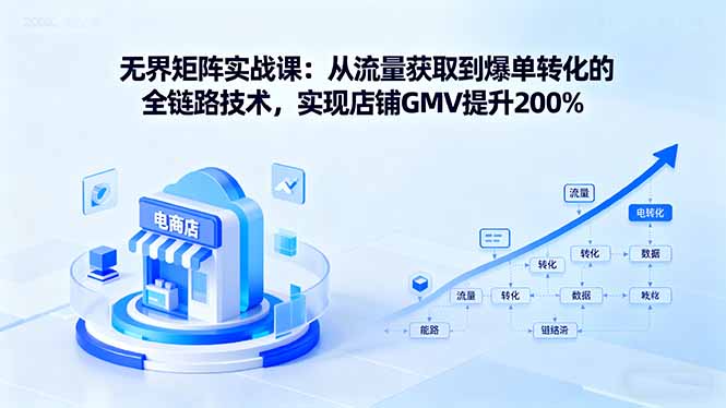 无界矩阵实战课:从流量获取到爆单转化的全链路技术,实现店铺GMV提升200%_天恒副业网