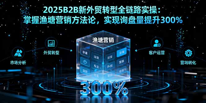 2025B2B新外贸转型全链路实操：掌握渔塘营销方法论，实现询盘量提升300%_天恒副业网
