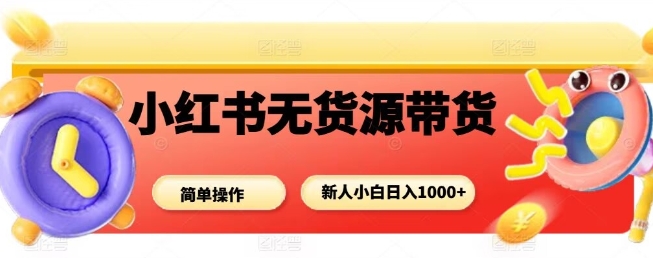 小红书无货源带货项目，简单无脑，新人小白日入多张_天恒副业网