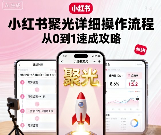 小红书聚光详细操作流程,小红书聚光从0到1速成攻略_天恒副业网