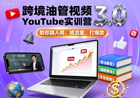 跨境油管视频YouTube实训营3.0,助你稳入局、搞流量、打爆款_天恒副业网