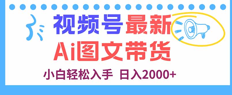 （16092期）视频号最新AI图文带货，每天几分钟，小白轻松入手，日入2000+_天恒副业网