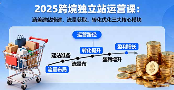 2025跨境独立站运营课：涵盖建站搭建、流量获取、转化优化三大核心模块_天恒副业网