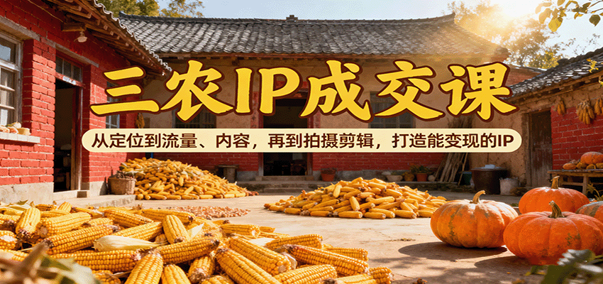 三农IP成交课：从定位到流量、内容，再到拍摄剪辑，打造能变现的IP_天恒副业网