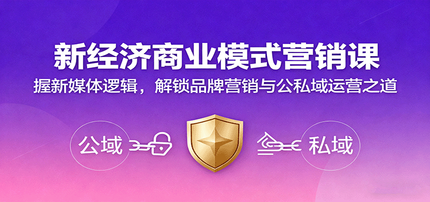 新经济商业模式营销课，握新媒体逻辑，解锁品牌营销与公私域运营之道_天恒副业网