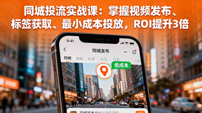 (16172期)同城投流实战课:掌握视频发布、标签获取、最小成本投放,ROI提升3倍_天恒副业网