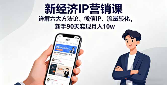 (16194期)新经济IP营销课:详解六大方法论、微信IP、流量转化,新手90天实现月入10w_天恒副业网