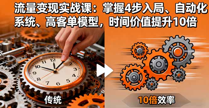 (16197期)流量变现实战课:掌握4步入局、自动化系统、高客单模型,时间价值提升10倍_天恒副业网