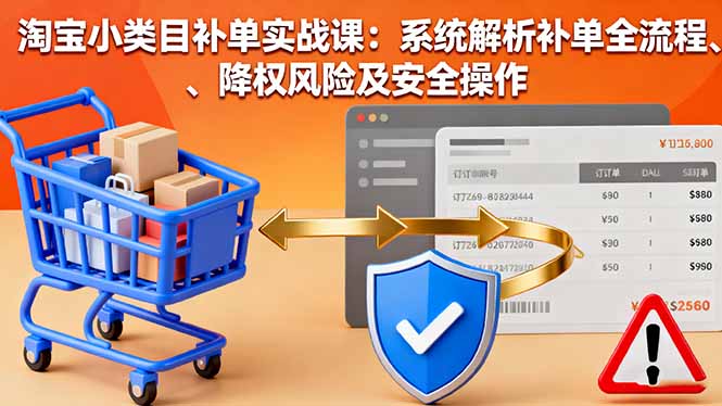 （16239期）淘宝小类目补单实战课：系统解析补单全流程、降权风险及安全操作_天恒副业网