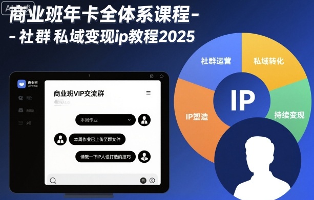商业班年卡全体系课程-社群私域变现ip教程2025_天恒副业网