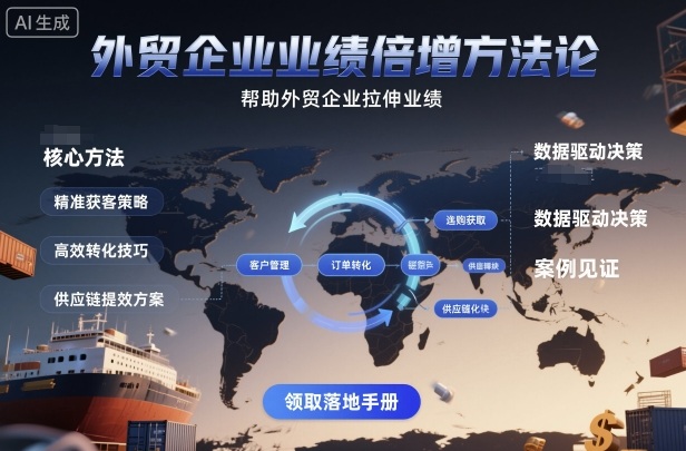 外贸企业业绩倍增方法论，帮助外贸企业拉伸业绩_天恒副业网