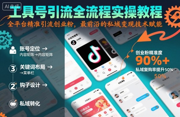 工具号引流全流程保姆级实操教程，全平台精准引流创业粉，最前沿的私域变现技术赋能_天恒副业网