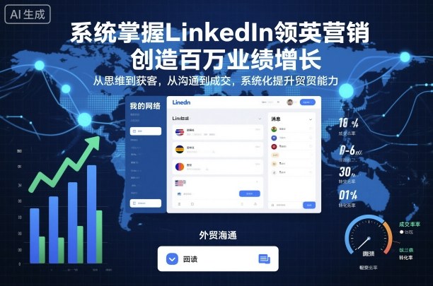 系统掌握LinkedIn领英营销,创造百万业绩增长,从思维到获客,从沟通到成交,系统化提升外贸能力_天恒副业网
