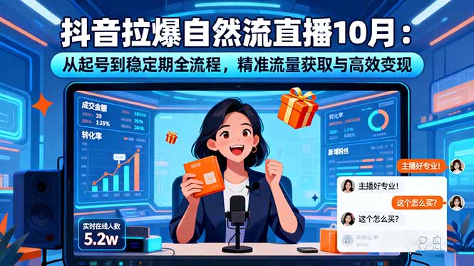 抖音拉爆自然流直播10月：从起号到稳定期全流程，精准流量获取与高效变现_天恒副业网