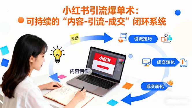 小红书引流爆单术：构建一套低成本 可持续的“内容-引流-成交”闭环系统_天恒副业网