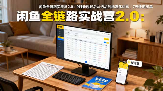 （16263期）闲鱼全链路实战营2.0：9月新规过后从选品到标准化运营，7天快速出单_天恒副业网