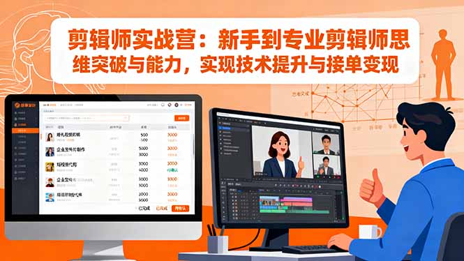 （16347期）剪辑师实战营：新手到专业剪辑师思维突破与能力，实现技术提升与接单变现_天恒副业网