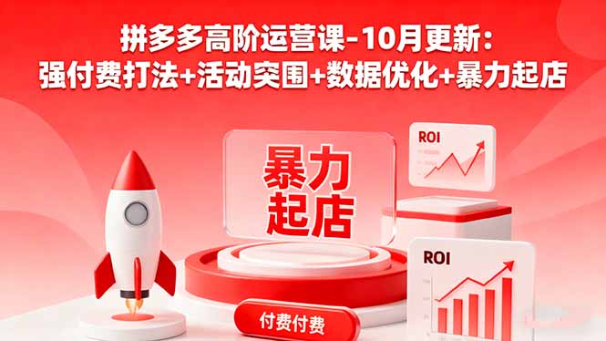（16366期）拼多多高阶运营课-10月更新：强付费打法+活动突围+数据优化+暴力起店_天恒副业网