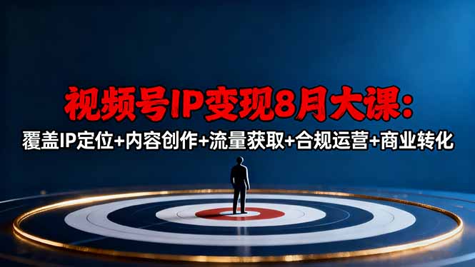 (16361期)视频号IP变现8月大课,覆盖IP定位+内容创作+流量获取+合规运营+商业转化_天恒副业网