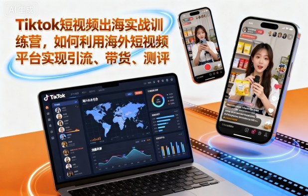 Tiktok短视频出海实战训练营，如何利用海外短视频平台实现引流、带货、测评_天恒副业网